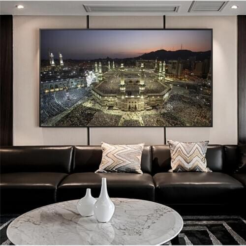 Islamic Art Ramadans Night of Power in Mecca Canvas Paintings On the Wall Posters And Prints Muslim Art Pictures Home Decor