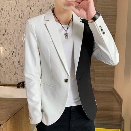 2021 Men Casual Suit Patchwork Color Spring And Autumn Full Sleeve Blazers