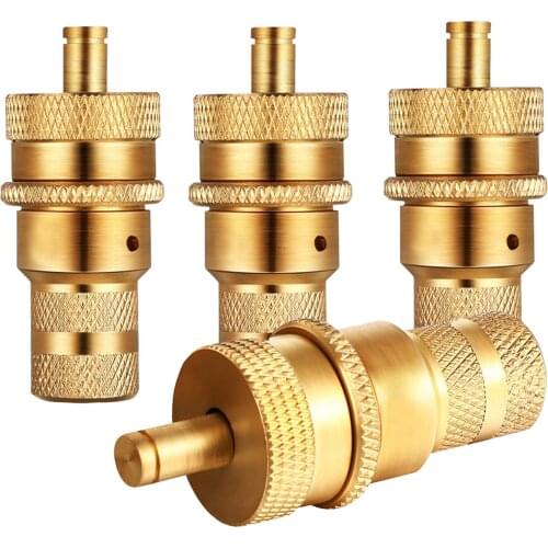 4pcs Universal Offroad Brass Tire Deflators Kit Automatic 6-30psi Tyre Tire Pressure Relief Valve Deflators Bleeder Valve Set