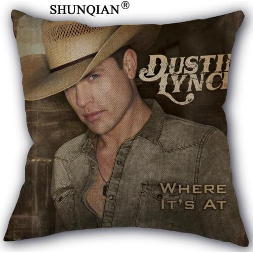 Dustin lynch Pillowcase Cotton Linen Square Zippered Pillow Cover Unique Design Customize Your Picture 45x45cm one side