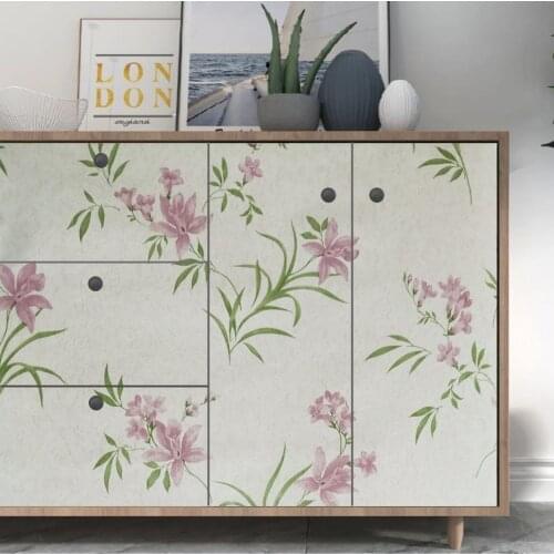 Pastoral Floral Wallpaper Fresh Style Self Adhesive Wall Sticker Waterproof Living Room Bedroom Decoration Decal Home Decor