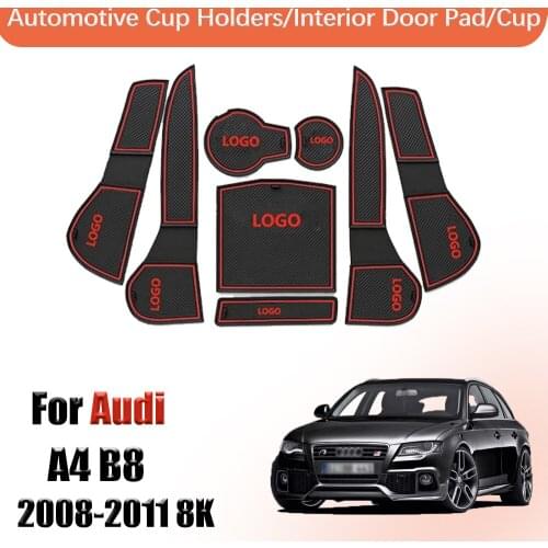 Door groove mat non slip door slot cup mat for Audi A4 B8 2008-2011 8K Accessories Rubber Non-slip mats