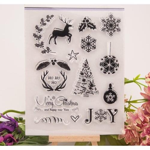 Christmas Tree Deer Xmas Stamps Clear Silicone Rubber Stamps Scrapbooking Embossing DIY Handcrafts Decoration Stamps