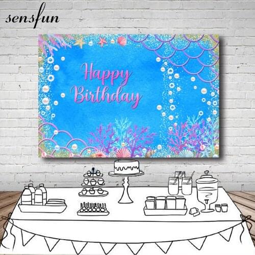 Sensfun 7x5ft Photography Under Sea Glitter Backdrop Ocean Bubble Birthday Party Photo Studio Booth Background Newborn