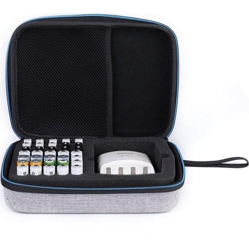 Gray AA AAA Battery Holder EVA Shockproof Portable Storage Box Organizer Container Bag for 40pcs AA AAA Batteries Case