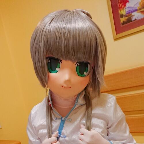 KGM 18) Crossdressing Girl BJD Doll VOCALOID3 Comic Mask Realistic Silica Luo Tianyi Cosplay Kigurumi Crossdresser Mask