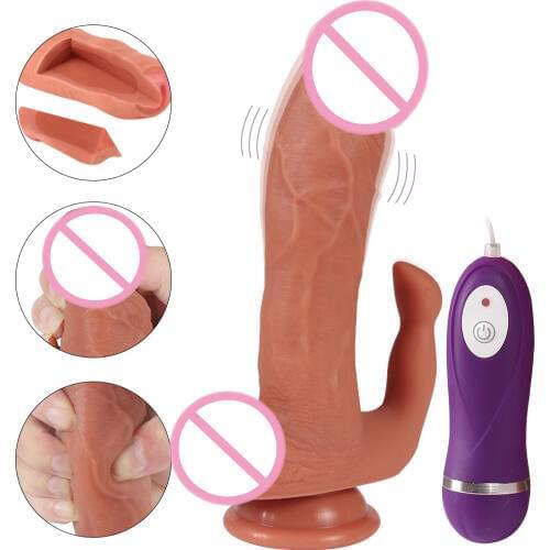 Super Soft Silicone Realistic Dildos Vibrator soft Penis Skin feeling Big Dildo Vibration With Suction Cup Sex Toys for Woman