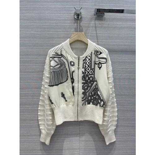 2021 Spring/Autumn Print Cashmere Coat Women Korean Coats Women Womens Clothing