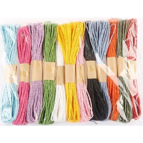 2mm Colorful Paper Rope Cords for Handmade DIY Craft Wedding Candy Cake Cookies Box Packing Wrapping Decoration Scrapbooks 10yd