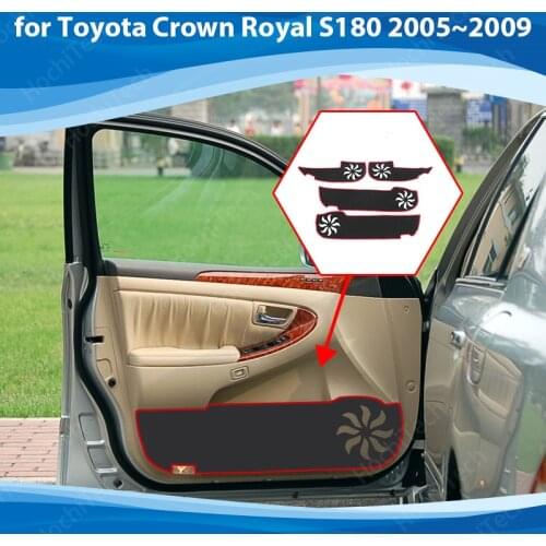 Protective Mat Side edge cover Door Inside Guard Car Door Anti Kick Pad Sticker for Toyota Crown Royal S180 2005~09 Accessories