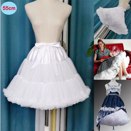 Women Petticoat 50s Vintage Tutu Skirt Tulle Short Crinoline Lolita Rockabilly Underskirt Wedding-Bridal Girls Party White Black