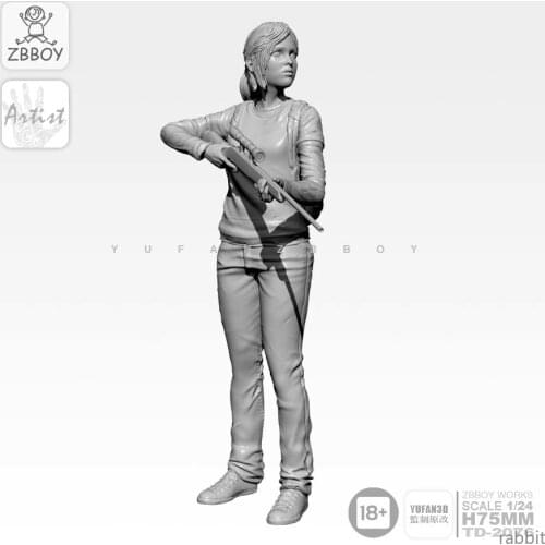 1/24 Resin Kits girl resin Soldier self-assembled TD-2076