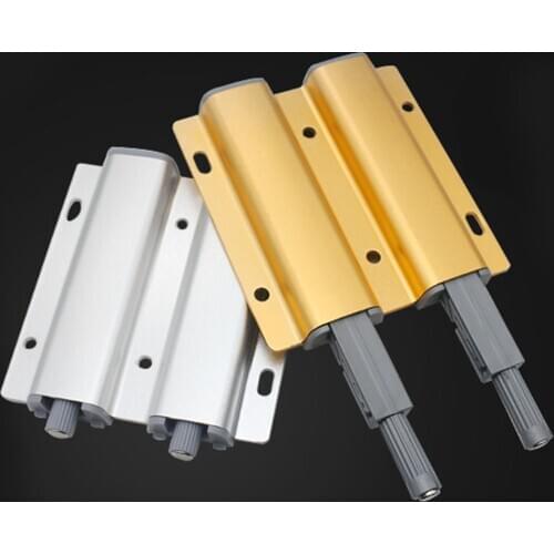 1pc Magnetic Cabinet Catch Aluminum Alloy Double strong push Open Cupboard Door Stops Kitchen Invisible Pull Furniture Hardware