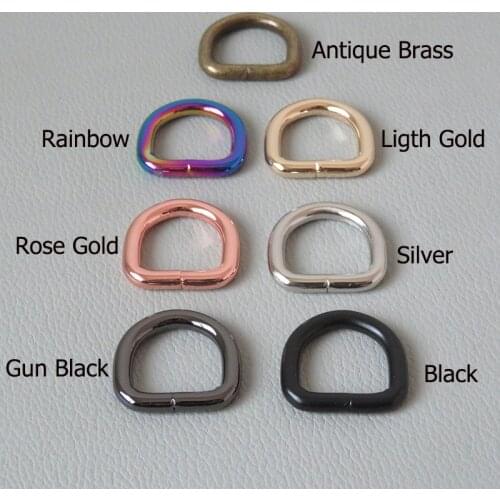 10Pcs Inside 15mm Webbing Straps Metal Buckle D Ring For Bag Accessory Belt Loop Hardware Pet Dog Collar Leather Backpack Clasps