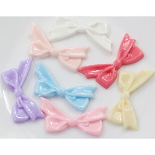 100/50pcs Multi Candy Color Resin Cute Kawaii Bow Flatback Cabochons For dIY Phone Decoration Scrapbooking