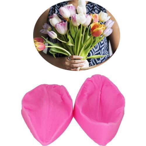 2PCS/set Tulip Petal Cake Molds Silicone Mold Silicone flower Gift Fondant Mold Sugar Gift cake Decoration tools T1198