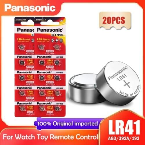 20PCS Panasonic 192 LR41 1.5V Button Cell Batteries SR41 AG3 G3A L736 192 392A For Toys Watch Calculator Computer Clock 0%Hg