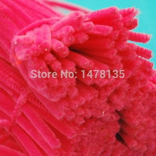 200pcs/bag 12" x 6mm Wholesale pink Chenille Stems Pipe Cleaners Craft DIY Wedding decoration 007002003