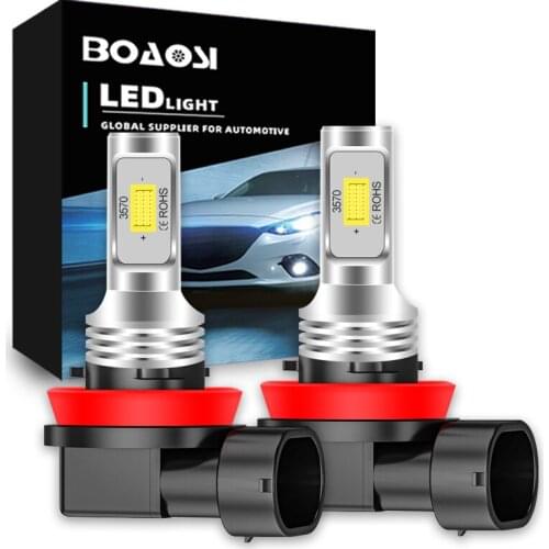 2X H11 LED Fog Light Bulbs H8 H7 9006 HB4 LED CSP 6500K White DRL Car Daytime Running Light Auto Lamp