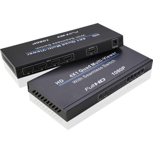 4x1 Multiviewer HDMI-compatible 4 Input 1 Output Monitor Quad Multi-viewer 1080P Audio Video Converter 4 Screens Seamless Switch
