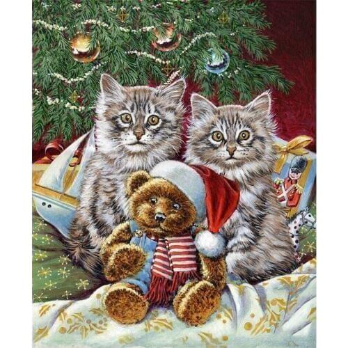 DIY diamond painting animal Cat bear christmas dimaond painting full drill animal diamond embroidery diamond mosaic plein