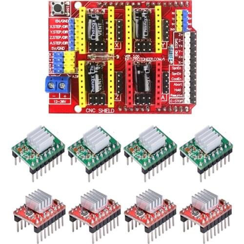 CNC Shield v3 Engraving Machine / 3D Printer / + 4pcs A4988 Driver Expansion Board for Arduino