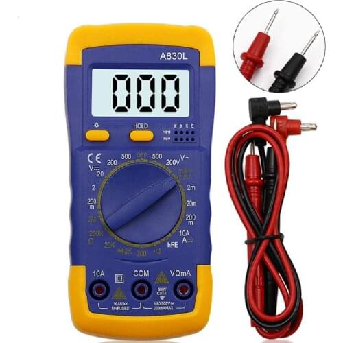 A830L LCD Digital Multimeter DC AC Voltage Diode Freguency Multifunction Volt Tester Test Current Voltmeter Ammeter Meter Gauge