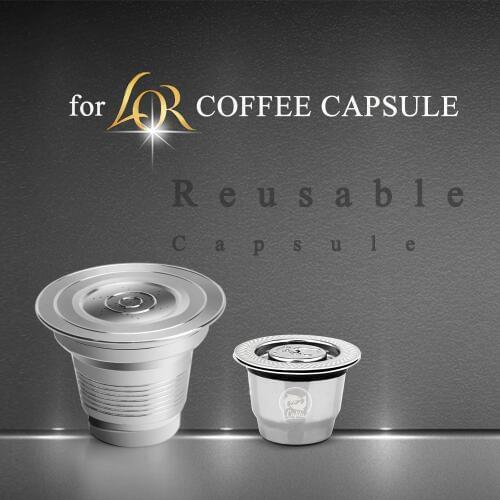 Two Size Double Cup Reusable Refillable Coffee Capsule for LOR Coffee Maker Stainless Steel Filters L'Or Barista Machine
