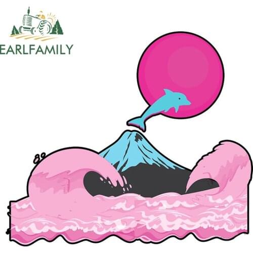 EARLFAMILY 13cm x 11.5cm Wave Japanese Aesthetic Auto Car Stickers Waterproof Car Motorcycle Window Decals Car Accessories