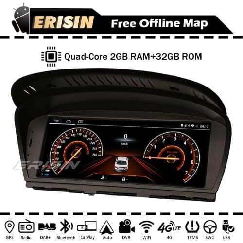 Erisin ES2660B 8.8" IPS Android 10 Car Stereo Autoradio CCC/CIC System GPS Navi WiFi DAB FM for BMW 3/5/6 Series E90 E93 E60 E64