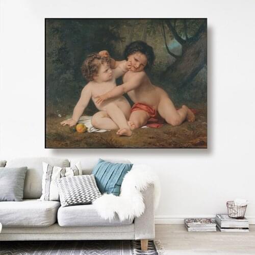 Citon Canvas Oil painting William Adolphe Bouguereau《The War》Artwork Poster Picture Modern Wall Decor Home Decoration