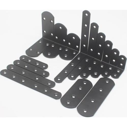 L shape fixed bracket connector, Thickened stainless steel,laminate support, 90 degree right angle, black corner code
