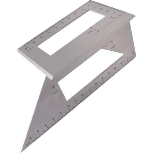 Aluminum Alloy Wooden Square Angle Ruler 45/ 90 Degree Woodworking Gauging Angle Scribe Mark Line Gauge Measuring Tool