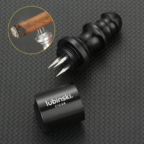 LUBINSKI Perfect Draw Cigar Needles Enhancer Tool Mini Pocket Cigar Ashtray Rest Tobacco Stand Holder Cigar Puncher Gift