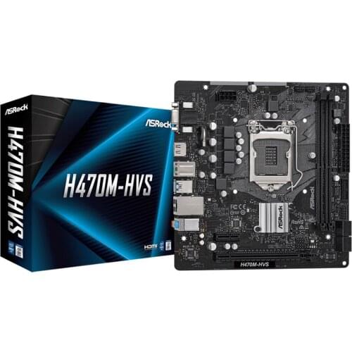 ASRock H470M-HVS Motherboard Supports DDR4 2933MHz Intel H470 Chipset 4*SATA 6Gb/s USB 3.1/PCIe 3.0 x16 HDMI/DP