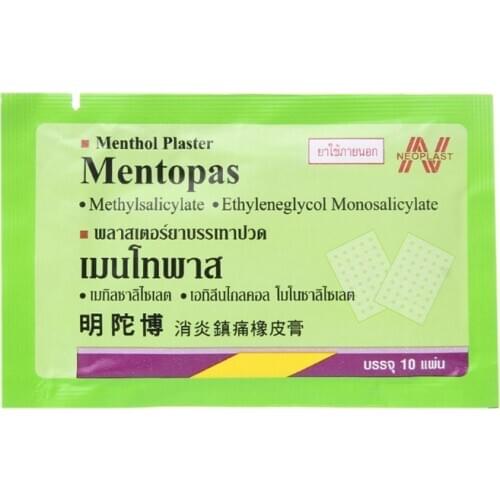 Mentopas Inflammatory Pain Relief Plaster For Neck / Muscle Aches Pain Relief