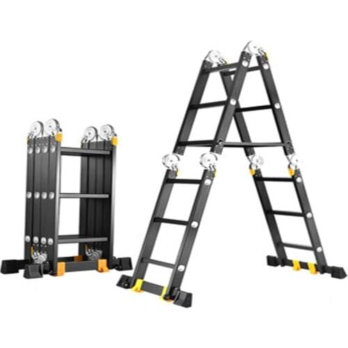 Multifunction Folding Straight Ladder 2.5m Ladder Aluminum Ladder Home Lifting Ladder Straight Ladder Engineering Ladder