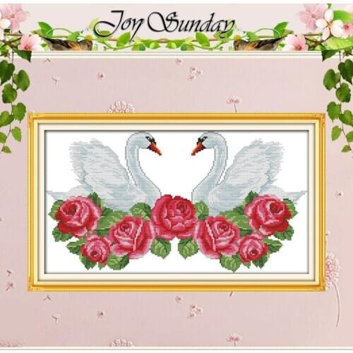 Heart Matched Swan Patterns Counted Cross Stitch 11CT 14CT Cross Stitch Sets Chinese Cross-stitch Kits Embroidery Needlework