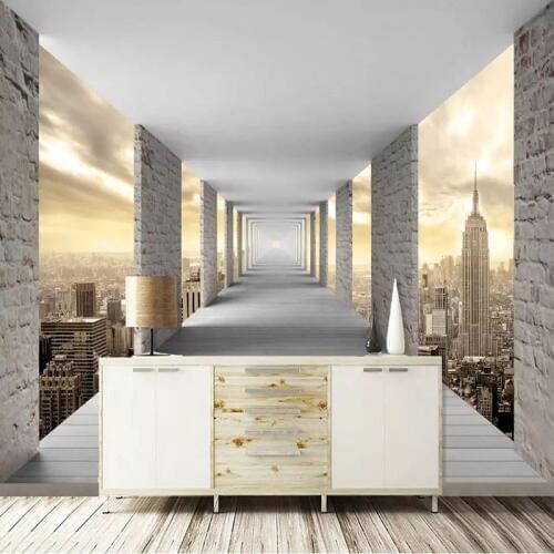 Custom Photo Wall Painting Modern 3D Stereoscopic Space City Building Wall Decorative Mural Wallpaper For Bedroom Living Room