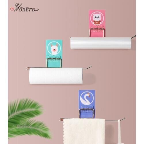 OYOREFD Wall Mounted Stainless Steel Paper Towel Holder Creative Hand Towel Kitchen Paper Holder Roll Paper Toilet Paper Holder
