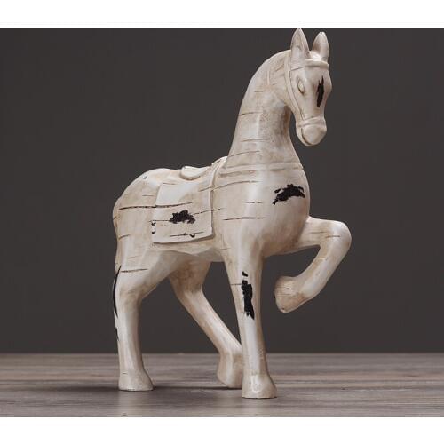 Nordic retro white horse resin crafts Home decorations Living room bedroom office furnishings