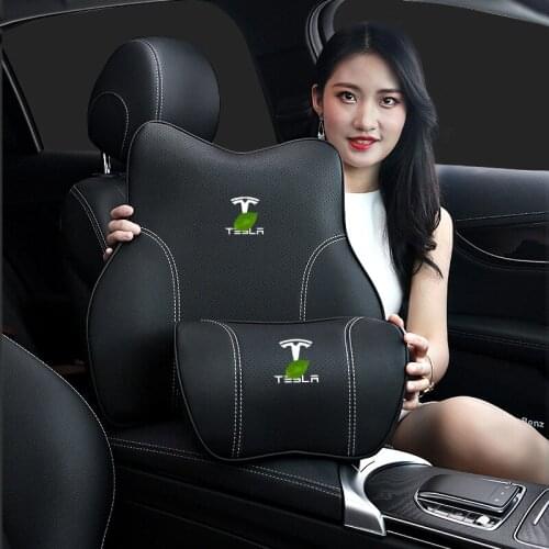 New Neck Pillow for Tesla Model 3 Model X Model Y Front Seat Lumbar Full Protect Memory Foam Cushion Headrest Waist Support Pad