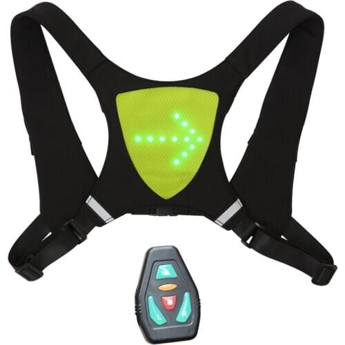 New LED Wireless Cycling Vest MTB Road Bike Bag Safety LED Turn Signal Light Vest Bicycle Reflective Warning Vests With Remo
