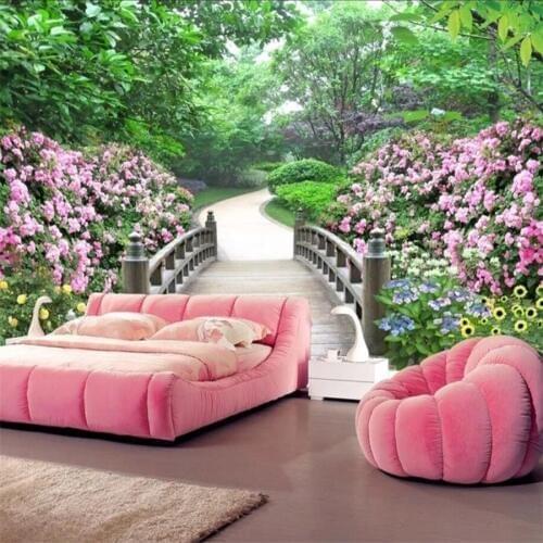 Beibehang Custom wallpaper 3d mural papel de parede park landscape garden sofa background wall living room bedroom 3d wallpaper
