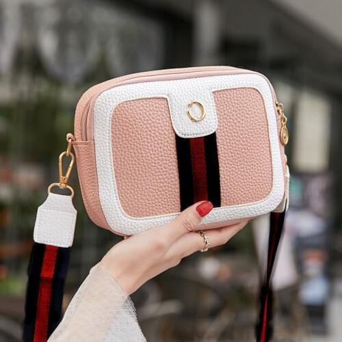 Wholesale Bag CG Letters 2021 Shoulder/Crossbody Bag Contrasting Color Square Sling Stripe Belt Womens Bag