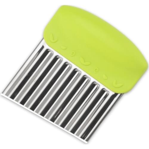 Stainless Steel French Fries Cutter Wavy Vegetable Slicer Chopper Crinkle Fruit Cutters Potato Grater With Handle Kitchen Tools