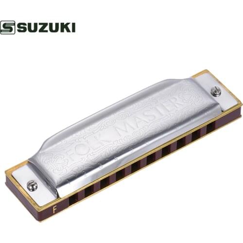 Suzuki 1072-C Folkmaster Standard 10-Hole Diatonic Harmonica Key of C 20 Tone for Beginner Student