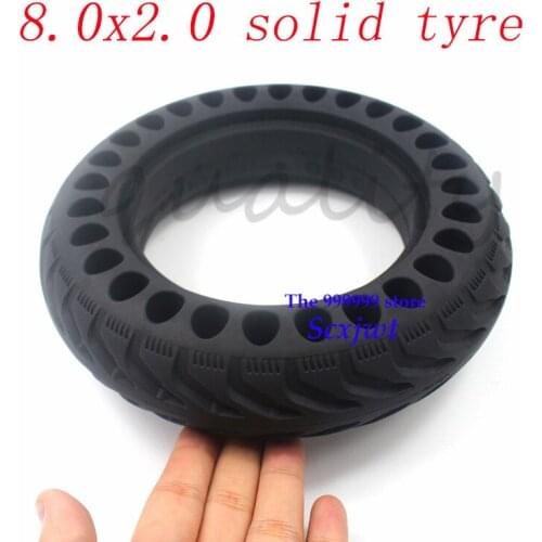 8 Inch 8.0x2.0 Explosion-proof Electric Bike Scooter Tubeless Tyres Motorcycle Solid Wheel Tires Bee Hive Holes