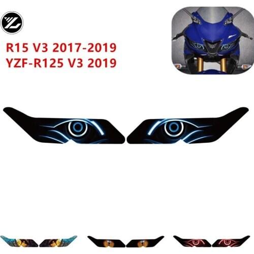 For YAMAHA YZF-R15 V3 YZF-R125 V3 2017 2018 2019 Motorcycle Front Fairing Headlight Guard Sticker Head light protection Sticker