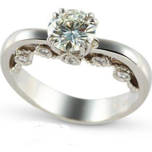 Hainon Fashion Heart Shaped Crystal Ring Wedding Ring Female Engagement Ring Charm Jewelry Silver Color Ring Party Gift